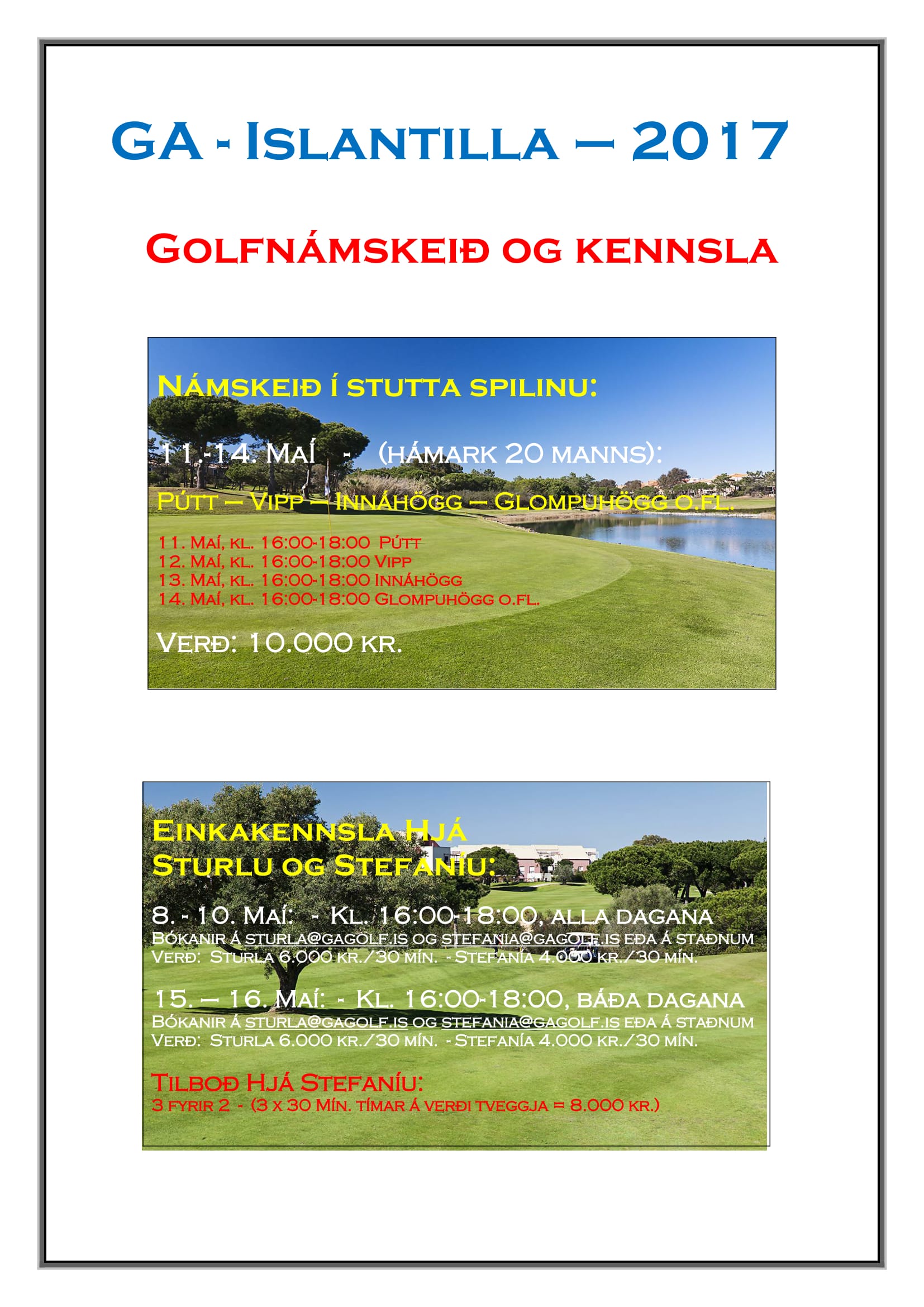 Kennsla á Islantilla