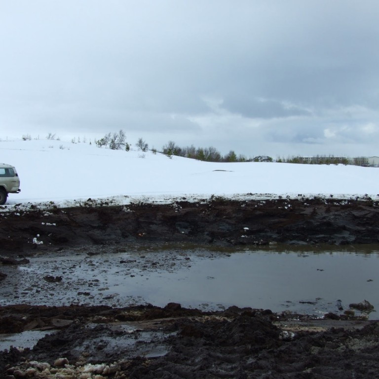 Horft á 8. flöt af braut