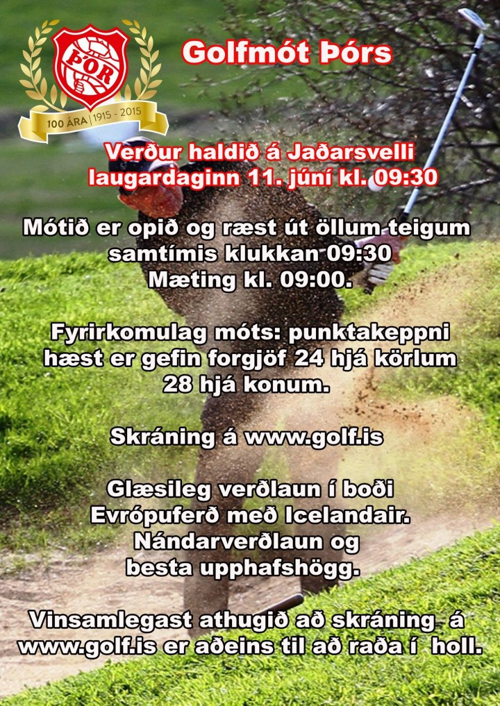 Golfmót Þórs laugardaginn 11. júní