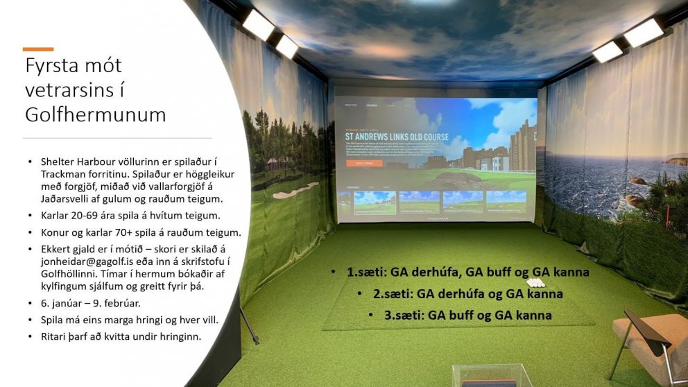 Fyrsta golfmóti vetrarins í hermunum lokið