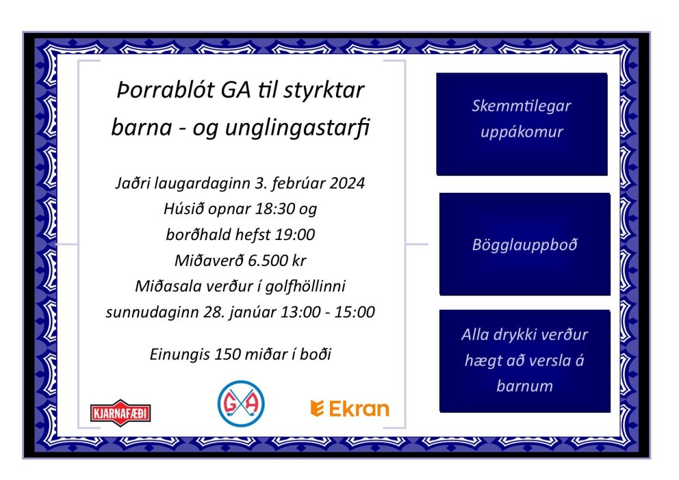 Þorrablóti GA fellur niður