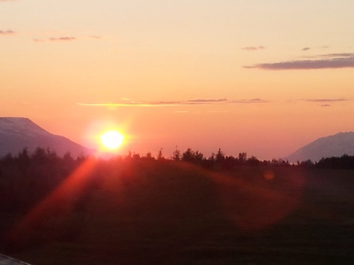 Það var flott miðnætursól í gærkvöldi