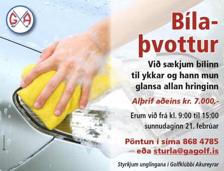 Bílaþvottur næsta sunnudag