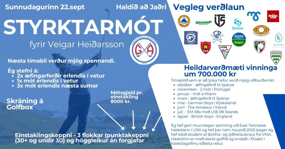 Styrktarmót fyrir Veigar Heiðarsson