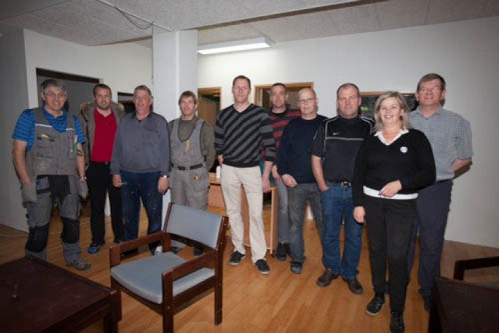 Hluti sjálfboðaliða sem komið hafa að framkvæmdum