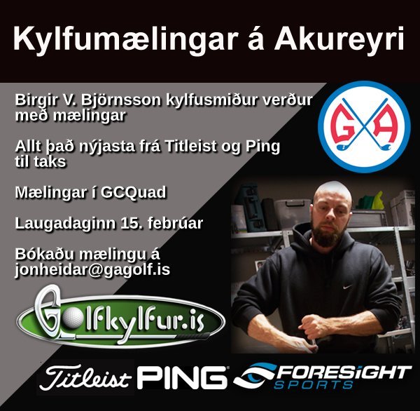 Birgir V. Björnsson golfkylfusmiður með mælingar 15.feb í Golfhöllinni