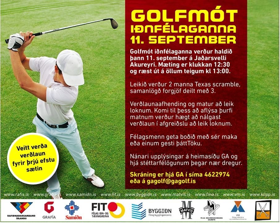 Golfmót Iðnfélaganna laugardaginn 11.september