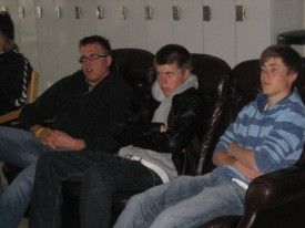 Samúel ásamt Friðrik og Óskari að hlusta á fyrirlestur