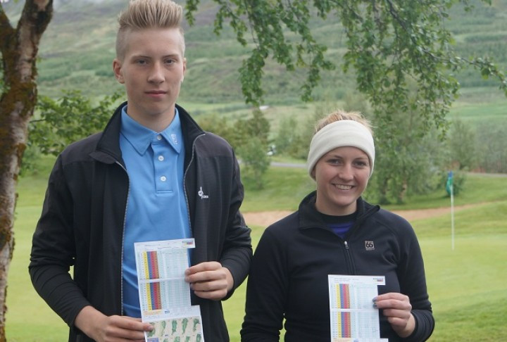 Kristján Benedikt og Stefanía Kristín með vallarmet á Jaðri