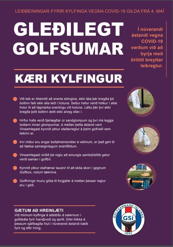 Breyttar reglur golfvallarins vegna tilmæla yfirvalda