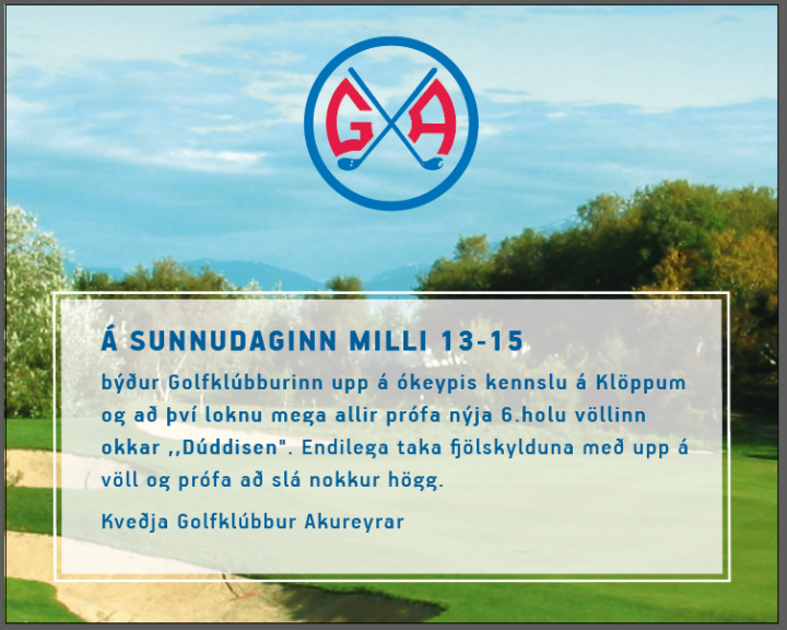 Golfdagur GA næsta sunnudag