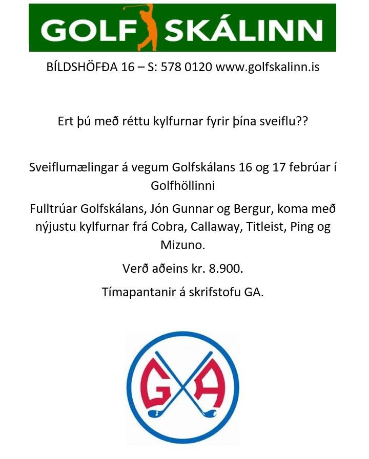 Golfskálinn með sveiflumælingu 16.-17.feb
