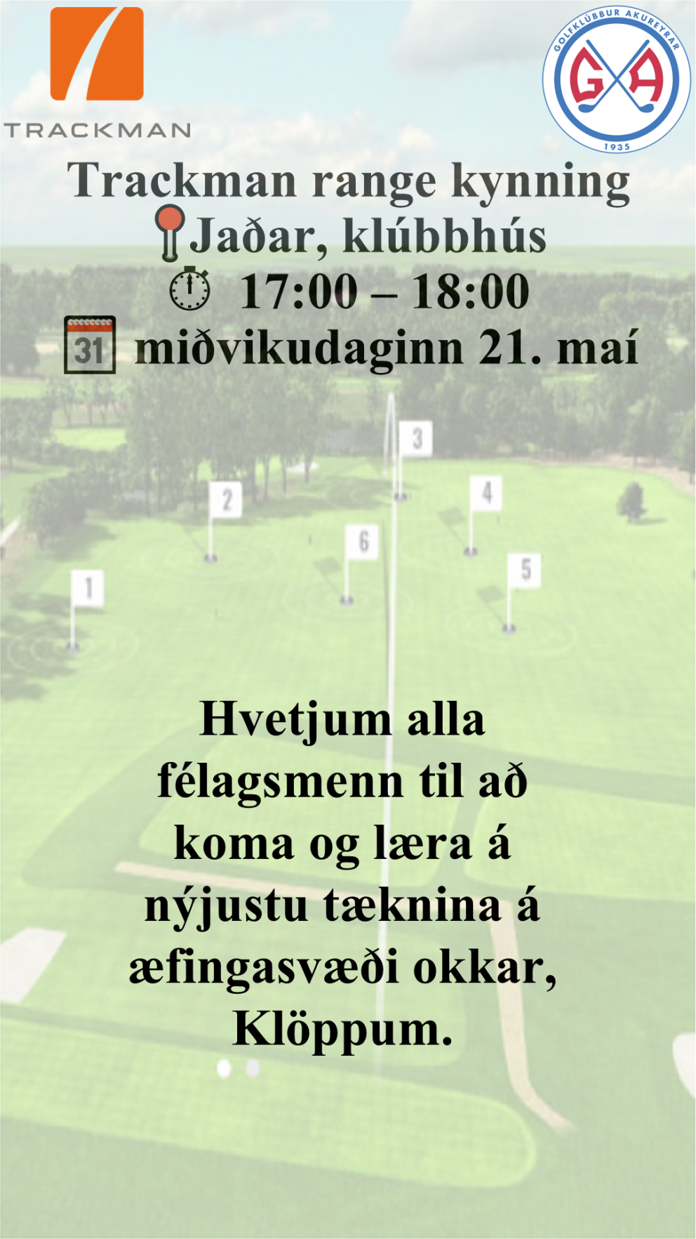 Trackman range kynning á miðvikudag