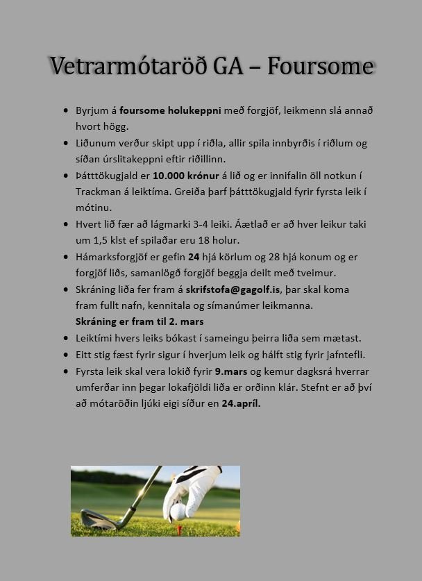 Vetrarmótaröð GA 2020 - foursome