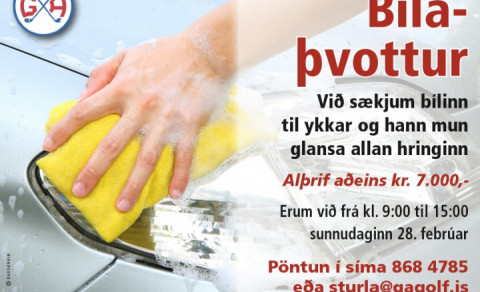 Bílaþvottur sunnudaginn, 28. feb. kl. 9:00-15:00