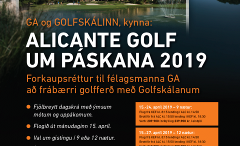 Nokkur sæti laus í golfferð Golfskálans um páskana 2019
