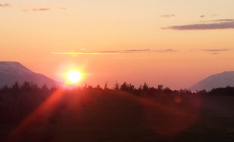 Það var flott miðnætursól í gærkvöldi