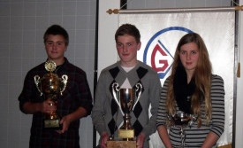 Tumi Hrafn Kúld Holumeistari GA 2011, Ævarr Freyr Birgisson Kylfingur ársins 2011 og Stefanía Elsa J…