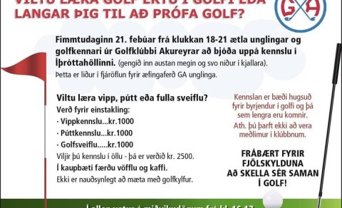 Viltu læra golf eða langar að prufa?