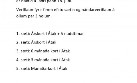 Átak Open næsta laugardag