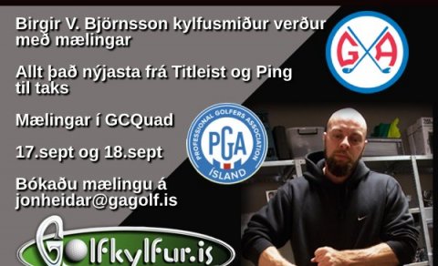 Birgir V. Björnsson kylfusmiður með mælingar á Klöppum 17. og 18. september