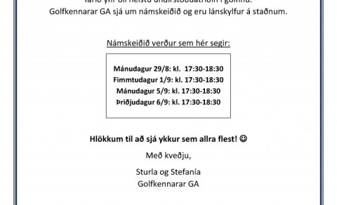 Ókeypis foreldranámskeið í golfi!