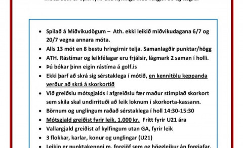 Miðvikudagsmótaröðin hefst á morgun