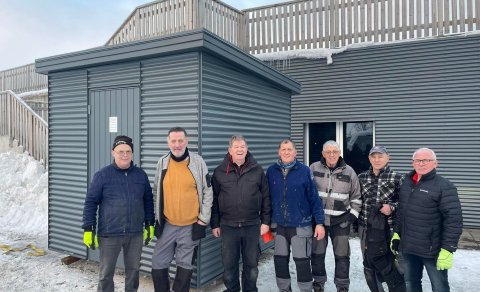 Frá vinstri: Árni Árna, Halli Bjarna, Heimir Jóhanns, Mummi Lár, Maggi Ingólfs, Viðar Þorlefis og Ha…