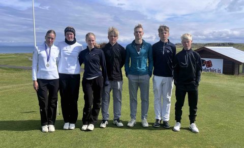 Hluti hópsins í Sandgerði.