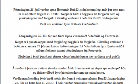 Frábær mót um næstu helgi!