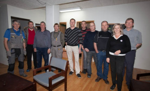 Hluti sjálfboðaliða sem komið hafa að framkvæmdum