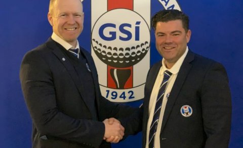 Brynjar Eldon Geirsson og Gregor Brodie. Mynd/seth@golf.is