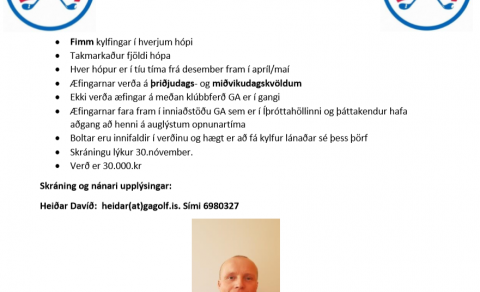Heiðar Davíð með æfingar í vetur