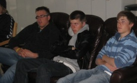 Samúel ásamt Friðrik og Óskari að hlusta á fyrirlestur