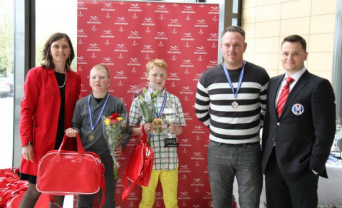 Lárus Ingi og Andrea Ýr á verðlaunapalli í hófi GSÍ