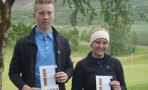 Kristján Benedikt og Stefanía Kristín með vallarmet á Jaðri