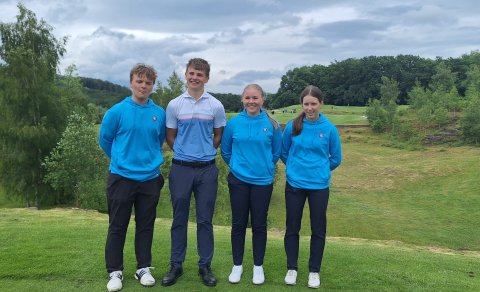 Frá vinstri: Veigar, Markús, Perla og Eva. Mynd/Golf.is